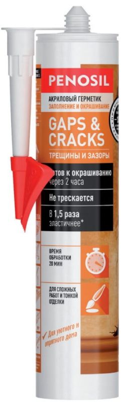 PENOSIL Gaps & Cracks Acrylic Sealant, акриловый герметик 310 мл, белый (1уп. -12шт.)